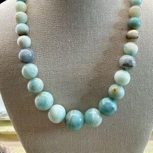 Amazonite Beaded Necklace - Elegant Aqua Gemstone Strand